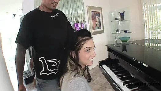 Horny piano's teacher fuck big student cock and suck cum