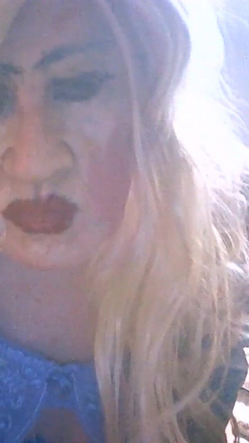 Thrilling moment from "Sarah wanks her disgusting cock , she  just wants a guy, any guy, to suck it, before fucking her up"