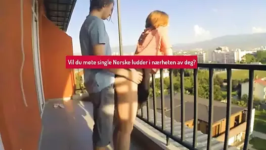 Norwegian Couple Balcony Sex