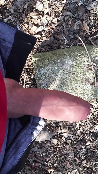 Uncut Thick Cock Cumshot with Just Slightly Pulling Back and Forth Foreskin Outside