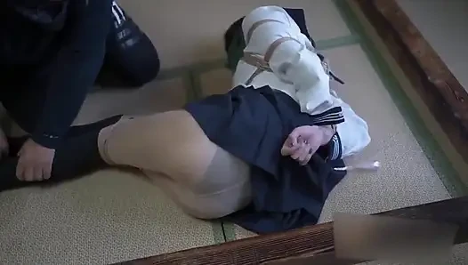 Xr65-a Girl in a School Uniform Had Her Feet Tickled.