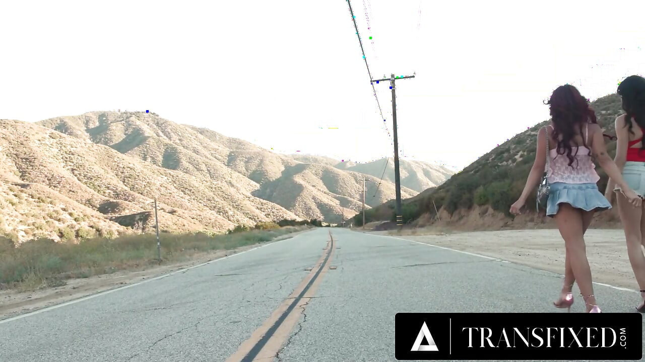 TRANSFIXED - Adira Allure pega caroneiras gostosas trans para dp em sexo a três