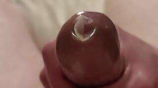 Condom Handjob Rubbing Cum On Cock