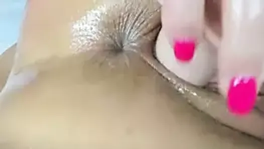 busty young woman nailing her wet cunt with big vibrator
