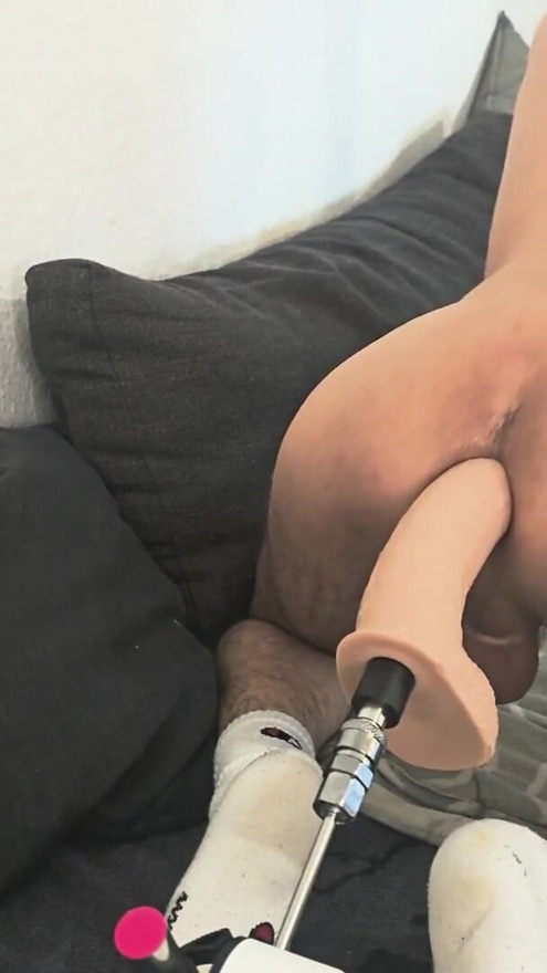 German Twink Stretching his Hole Wide Open with a Massive DIldo - Fuck Machine | Clip 1