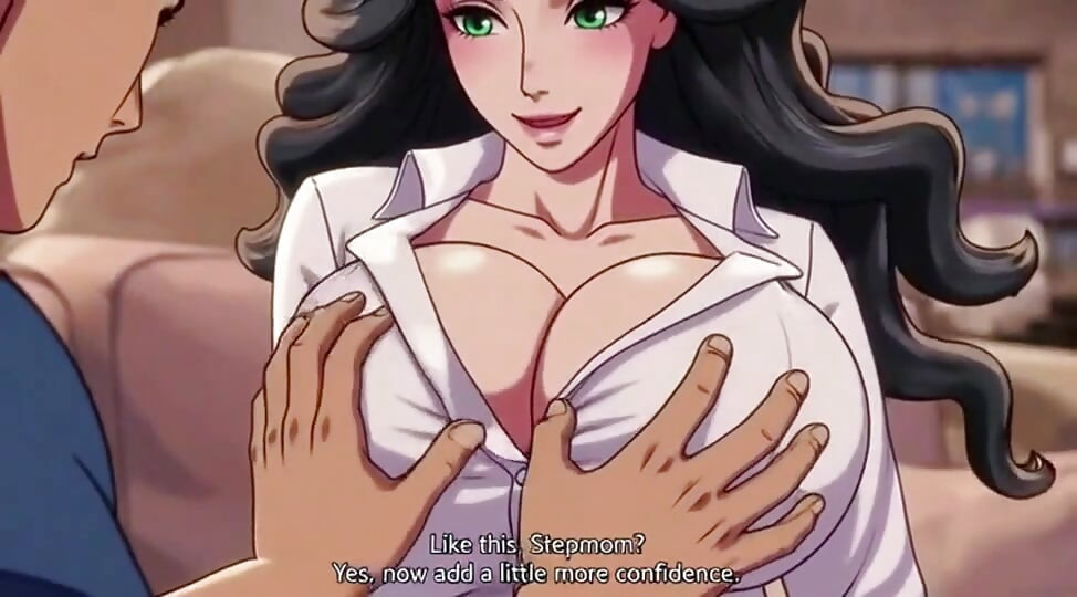 Stiefmutter bringt seinem stiefsohn bei, wie man große natürliche titten 3D Anime verführt