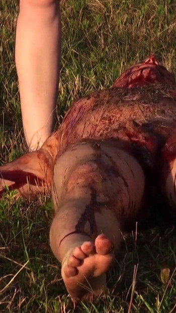 Must-see moment from "sex slave bathes in chocolate in the field!"