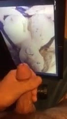 Fleshlight Tribute for Friend. Big Load on mouth & big tits