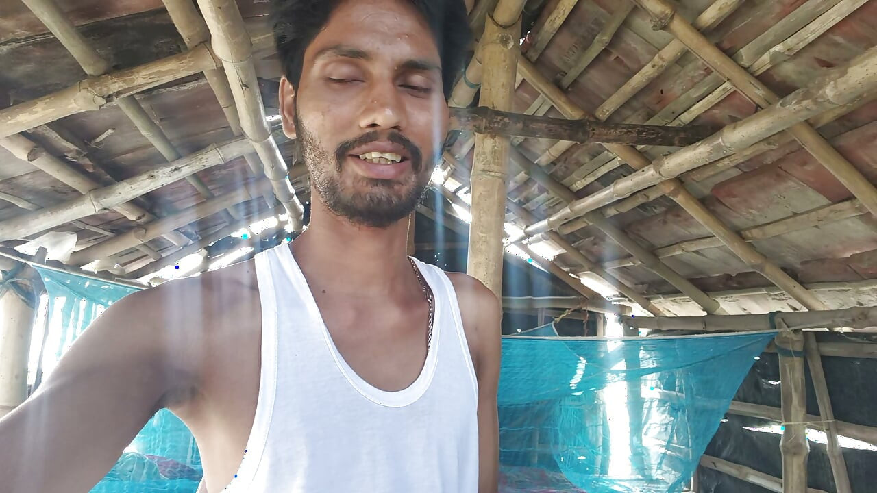 Masturbating in a small hut