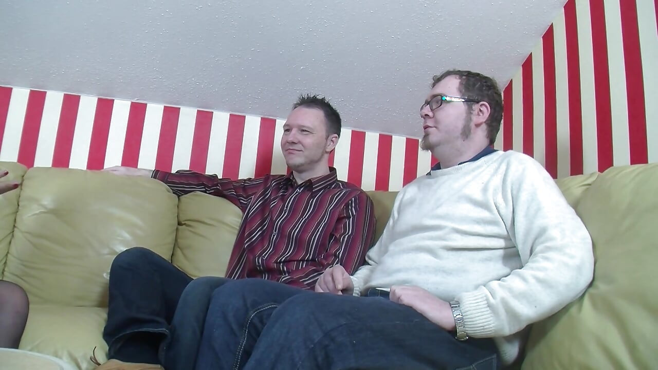 Busty Granny Fucks with Two Men