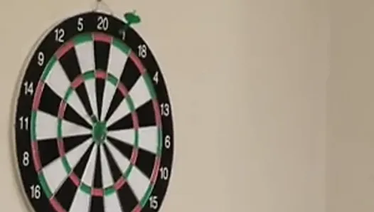 Three girls playing Strip Darts game