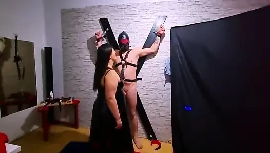 Slave Is Completely at the Mercy of St. Andrew's Cross Part 3