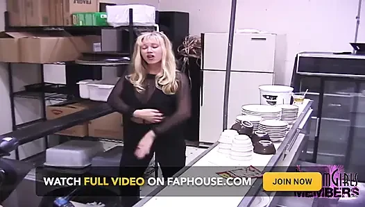 Dance Floor Hottie Gets Naked in Bar Back Room