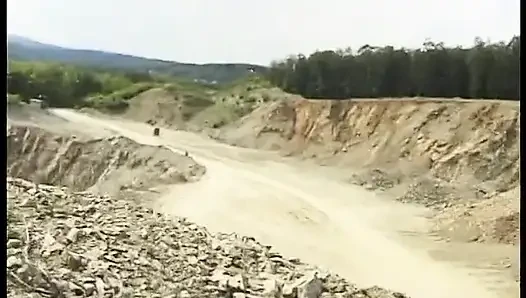 Hairless less girl gets doggysytled outdoors