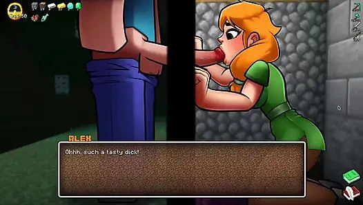 Alex Sucks Steve Through a Gloryhole! Sloppy Blowjob HornyCraft Minecraft Parody