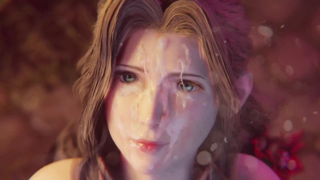 Aerith Gainsborough Handjob & Facial Red Dress