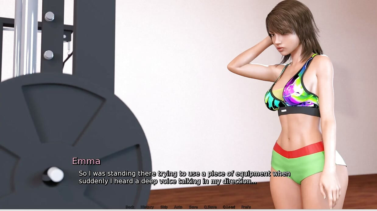 Laura lustvolles geheimnis - gameplay - rollenspiel - fitnessstudio - hüpfender arsch, hockt und neckt trainer