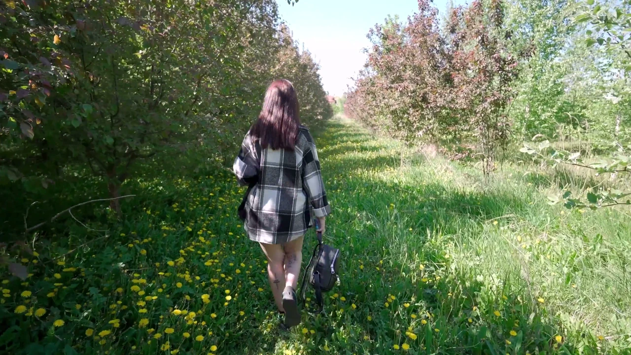 Outdoor Fun with Nerdy Girl in Glasses