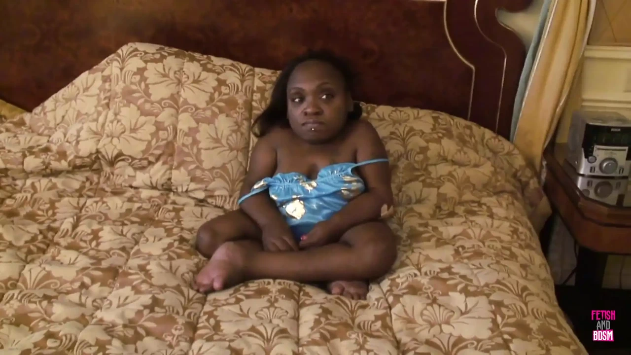 Black Midget with Big Tits and Nipples Gives Super Hot Blowjobs