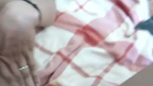 Horny mommy orders stepson to lick her hairy pussy before college