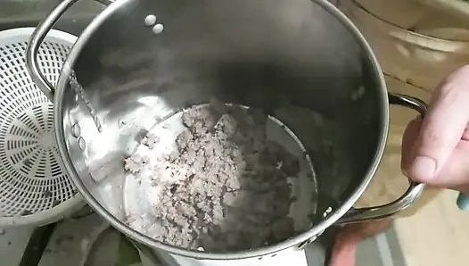 3 cabai daun bawang dimasak dengan minyak dan ngocok kontol