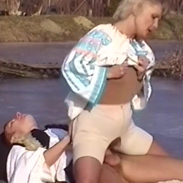 Ugly granny fucked outdoor