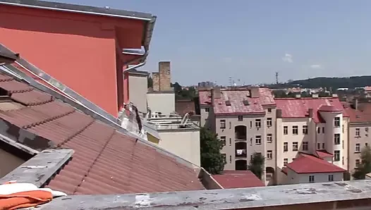 German Granny porn video – The German granny gets her shaved pussy penetrated by her out-door lover as a spectator witnesses the exciting moment