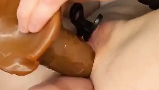 One of My Most Girthy Dildo in My Ass