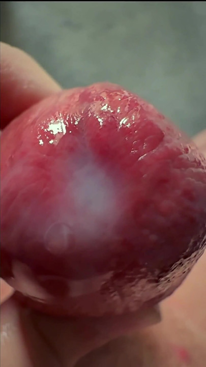 Macro Cum Shot. Ultra Close-up Ejaculation