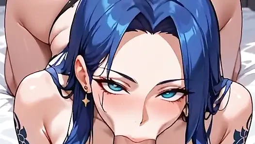 Anime Tattooed Aichica Membuat Tenggorokan Dalam