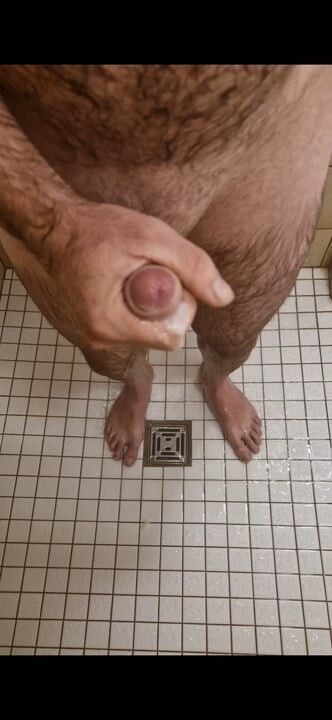 cumming in the shower at the campsite