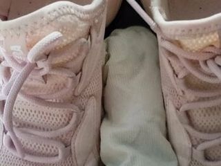 Cumshot sis's Dad Sneaker and fuck her ripped socks
