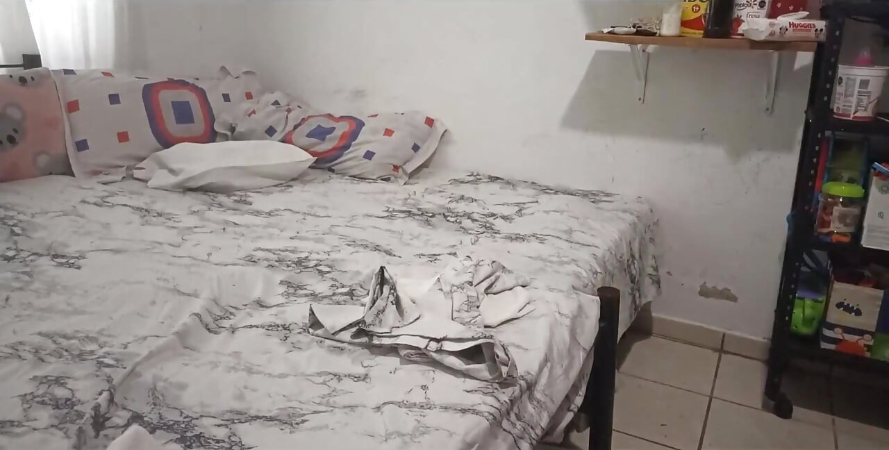 Sexy Stepmom Cleans the Bedroom in a Thong and Films Herself for Her Stepson