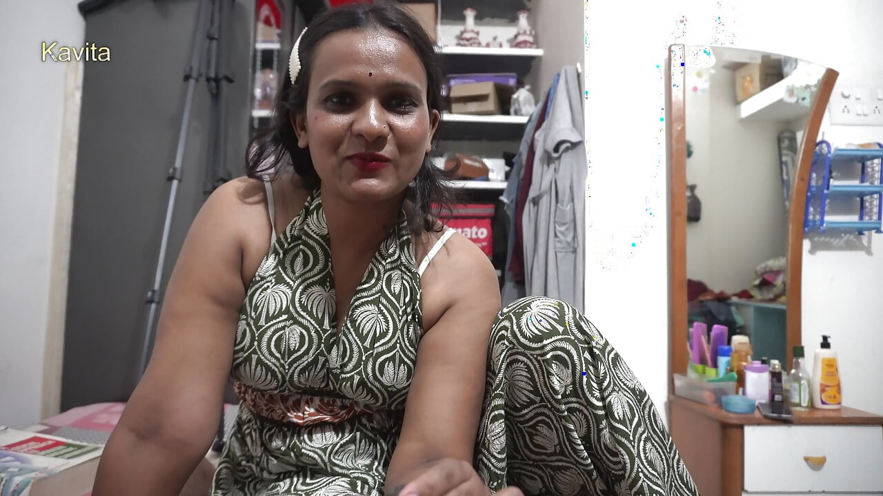 Desi Sexy Indian Kavita Bhabhi cheat on husband , Rub dick on boobs, Dirty blowjob , creampie riding