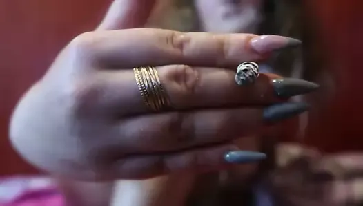 NAKED CUTE GIRL SMOKES A CIGARETTE in a ROMANTIC video 'SMOKING FETISH'