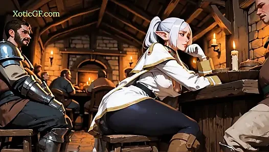 Frieren Inspired Elf Mage Cosplay Gangbang (AI Porn) Anime