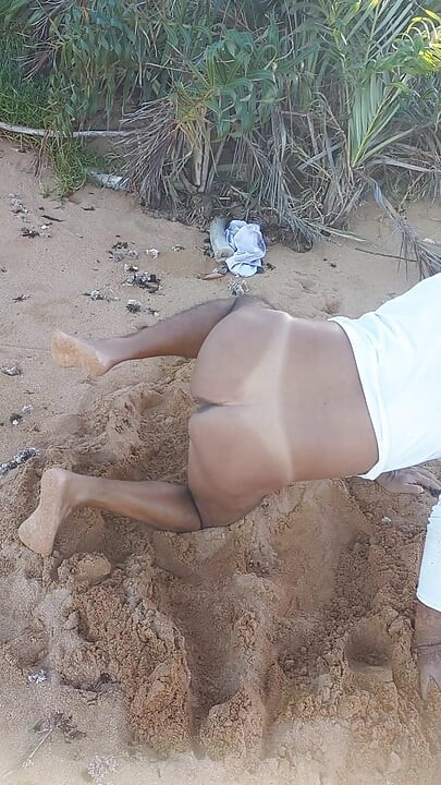 Ladysilva my tanned ass with sexy mark on the beach