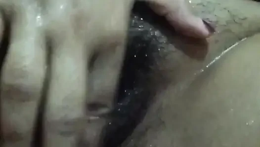 Bengali house wife fingering, breast milk and bathing video