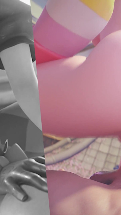 D.va Thighjob on Beach & Anal Cowgirl Creampie Happy Ending (3d Overwatch Animation)
