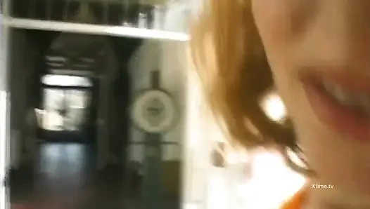 A Fresh sweet face sucks a huge cock