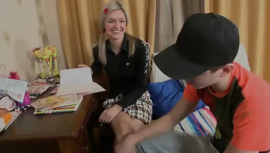 Blowjob and ass fuck for the sweet blonde teen