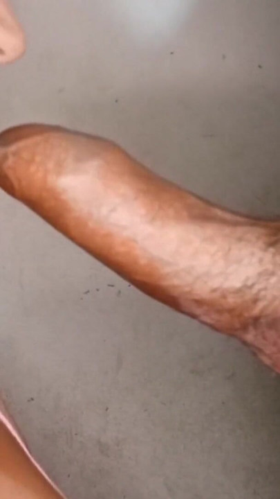 playing with the beautiful skin of my stepbrother's big penis | Clip 1