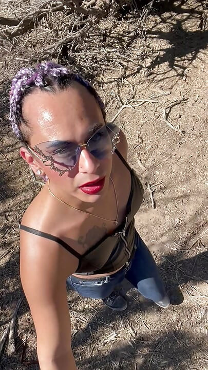 Tsjade Cums Again Outdoors