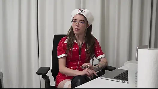 Hot Nurse Eden Ivy Extracts a Semen Sample From Her Client!