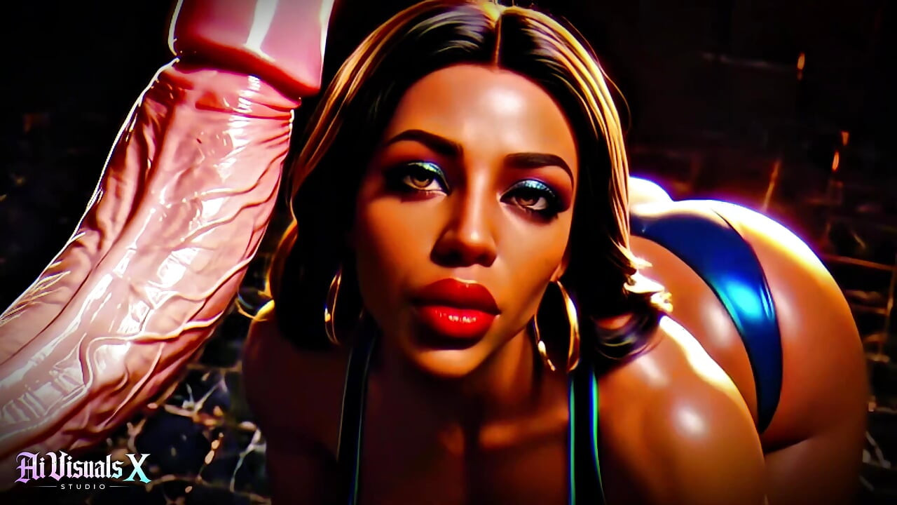 ציצים גדולים ותחת אלות שחורות - סגידה לזין לבן: ASMR כהה וניגודיות קיצונית (פורנו מונפש 4K AI)