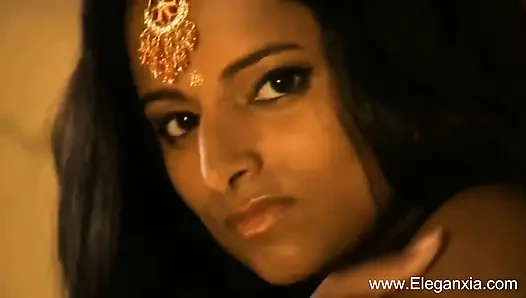 Beautiful Indian babe dancing outdoor