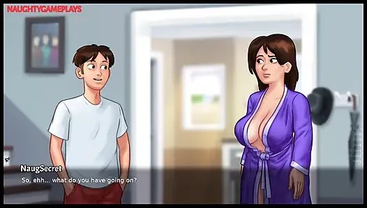 Freundin mitbewohnerin gibt dem geilen perversen mann einen schönen orgasmus mit massivem schwanz - summertime saga von dark N wirt
