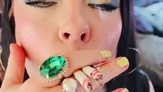 British Wife, Tina Snua, Smoking 2 Cigarettes At Once! Drifting Snap Inhales Smoker Smoke OMI OME