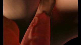 3D -homo pov -animatie - harde neukpartij in een seksclub eindigt in het gezicht