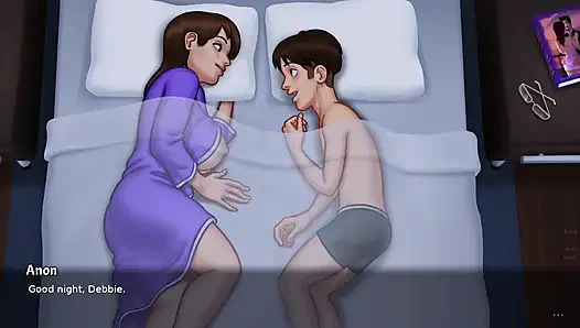 Stepmom and stepson making love under the covers - Summertime Saga